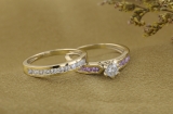 1.0 x matching pink sapphire band in size 9